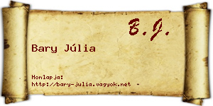 Bary Júlia névjegykártya